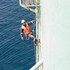 rope access maintenance work on the Ocean Rig owned semi-sub Eirik Raude currently working offshore Ghana.