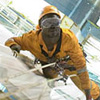 rope access maintenance work on the Ocean Rig owned semi-sub Eirik Raude currently working offshore Ghana.